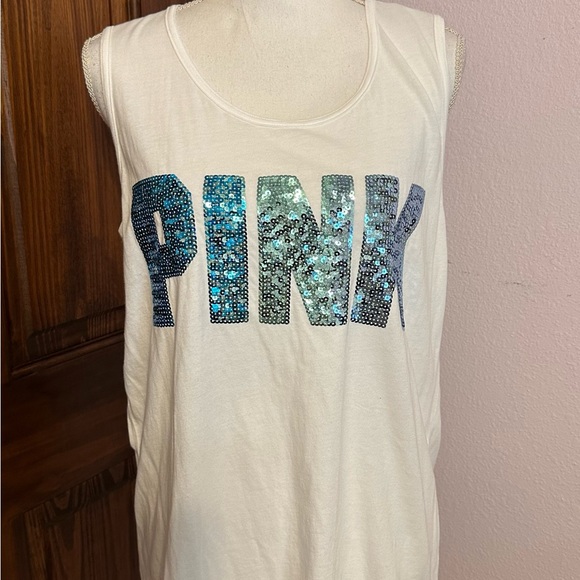 Pink/Victoria Secret Sequin Tank Top M - Picture 2 of 3